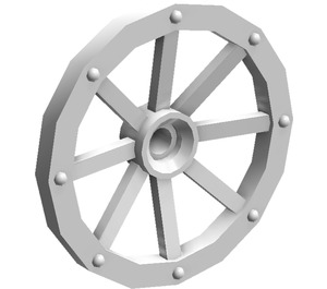 LEGO White Wagon Wheel Ø33.8 with 8 Spokes with Notched Hole (4489)