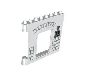 LEGO White Wall 1 x 8 x 6,door,right with Police wall panel (51261 / 54823)