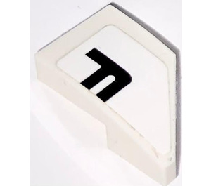 LEGO White Wedge 1 x 2 Left with 'F' (right part of 'pd') Sticker (29120)