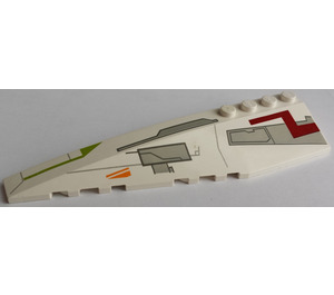 LEGO Biały Klin 12 x 3 x 1 Podwójnie Zaokrąglony Lewy z Jedi Starfighter (42061 / 42467)