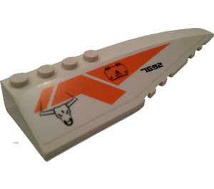 LEGO White Wedge 12 x 3 x 1 Double Rounded Right with Bull's Head, Hatch, and Trim Sticker (42060)
