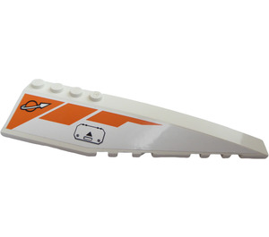 LEGO White Wedge 12 x 3 x 1 Double Rounded Right with Space Logo, Hatch, and Orange Details Sticker (42060)