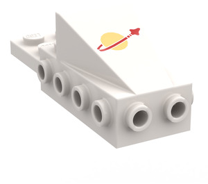 LEGO White Wedge 2 x 3 with Brick 2 x 4 Side Studs and Plate 2 x 2 with Classic Space Logo (2336)