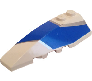 LEGO White Wedge 2 x 6 Double Left with F1 Blue  and Silver (41748)