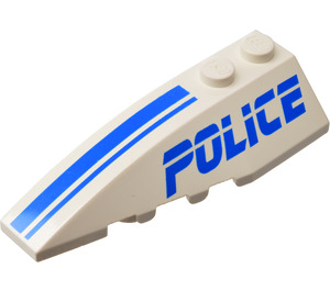 LEGO White Wedge 2 x 6 Double Left with "POLICE" (41748)