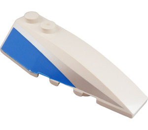 LEGO White Wedge 2 x 6 Double Right with Blue and Silver Stripe (41747)