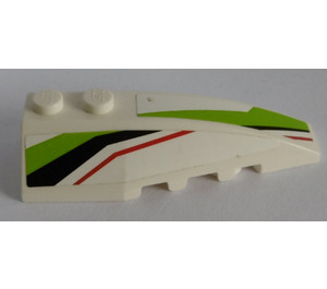 LEGO White Wedge 2 x 6 Double Right with Lime, Red and Black Pattern Sticker (41747)