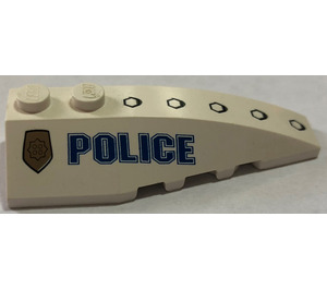 LEGO White Wedge 2 x 6 Double Right with "Police" (41747 / 46101)