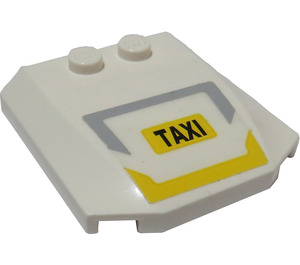 LEGO White Wedge 4 x 4 Curved with "TAXI" Sticker (45677)