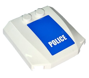 LEGO White Wedge 4 x 4 Curved with White 'POLICE', Narrow Sticker (45677)