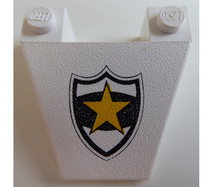 LEGO blanc Coin 4 x 4 avec Police Badge from set 6398 sans encoches pour tenons (4858)