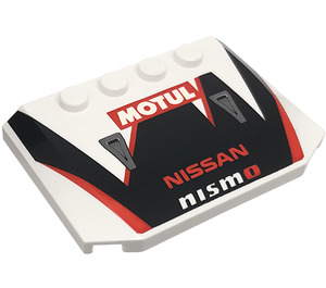 LEGO White Wedge 4 x 6 Curved with NISSAN NISMO and MOTUL Decoration (52031 / 66922)