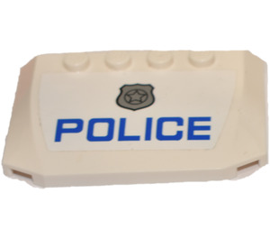 LEGO White Wedge 4 x 6 Curved with 'POLICE' and Silver Badge Sticker (52031)