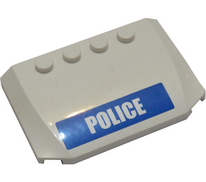 LEGO White Wedge 4 x 6 Curved with 'POLICE' Sticker (52031)