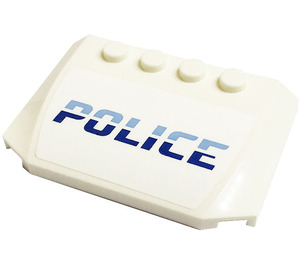 LEGO White Wedge 4 x 6 Curved with 'POLICE' Sticker (52031)