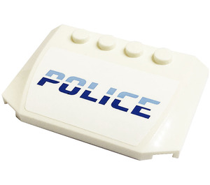 LEGO blanc Coin 4 x 6 Incurvé avec 'Police' Autocollant (52031)
