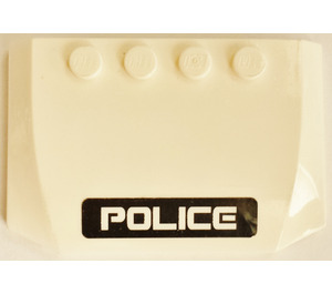 LEGO blanc Coin 4 x 6 Incurvé avec Police Autocollant (52031)