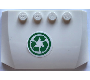 LEGO blanc Coin 4 x 6 Incurvé avec Recycle logo Autocollant (52031)