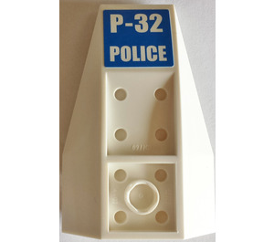 LEGO Weiß Keil 6 x 4 Verdreifachen Gebogen Invertiert mit P-32 und Polizei Aufkleber (43713)
