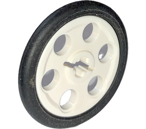 LEGO White Wedge Belt Wheel with Tire for Wedge-Belt Wheel/Pulley