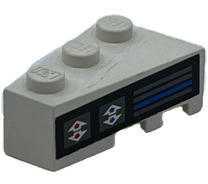 LEGO White Wedge Brick 3 x 2 Left with Controls 8286 Sticker (6565)