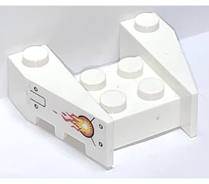 LEGO White Wedge Brick 3 x 4 with Flames Sticker with Stud Notches (50373)
