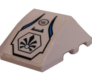 LEGO White Wedge Curved 3 x 4 Triple with Chima Logo Sticker (64225)