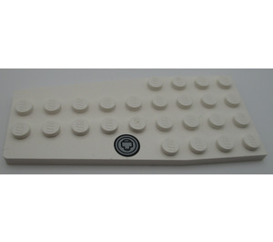 LEGO Wit Wig Plaat 4 x 9 Vleugel met Fuel Filler Pet Links Kant Sticker zonder nop-inkepingen (2413)