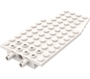 LEGO Biały Klin Talerz 6 x 12 x 1 z 2 Rotatable Piny (42607 / 43060)