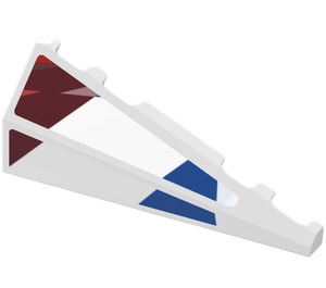 LEGO White Wedge Slope 2 x 5 (45°) Left with Red and Blue Shapes Sticker (3504)