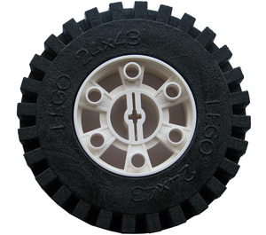 LEGO White Wheel 24 x 43 Technic with Tyre 24 x 43 Technic