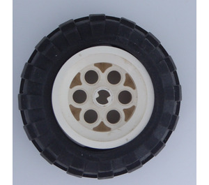 LEGO White Wheel 49.6 x 28 VR with Tyre 56 x 30 R Balloon