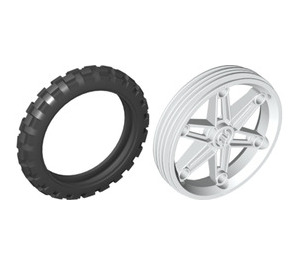 LEGO Blanco Wheel 61.6 x 13.6 Motorcycle with Tyre 81.6 x 15 Motorcycle