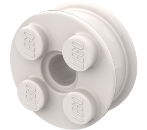 LEGO White Wheel Rim 10 x 17.4 with 4 Studs and Technic Peghole (6248)