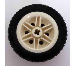 LEGO Biały Wheel Rim Ø30 x 20 with No Pinholes, with Reinforced Rim with Tire, Low Profile, Wide Ø43.2 X 22 ZR