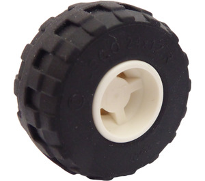 LEGO Weiß Rad Felge Breit Ø11 x 12 mit Notched Loch mit Ballon Reifen Ø24 x 12