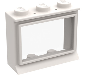 LEGO White Window 1 x 3 x 2 Classic with Solid Studs with Glass