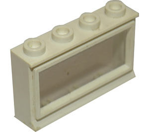 LEGO hvid Vindue 1 x 4 x 2 Classic med Fixed Glas og kort ramme