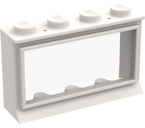 LEGO White Window 1 x 4 x 2 Classic with Solid Studs and Fixed Glass