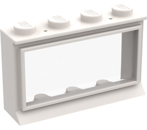 LEGO Weiß Fenster 1 x 4 x 2 Classic mit Solide Bolzen und Fixed Glas