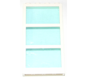 LEGO White Window 1 x 4 x 6 with 3 Panes and Transparent Light Blue Fixed Glass (6160 / 75336)
