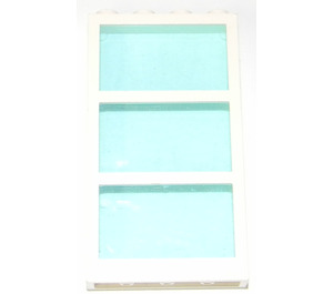 LEGO Weiß Fenster 1 x 4 x 6 mit 3 Scheiben und Transparent Licht Blau Fixed Scheibe (6160 / 75336)