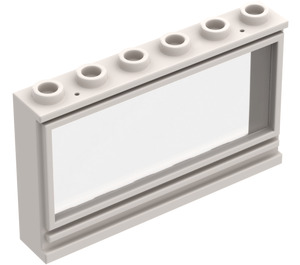 LEGO Weiß Fenster 1 x 6 x 3 mit hohlen Bolzen und festem Glas
