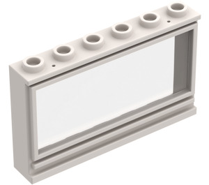 LEGO hvid Vindue 1 x 6 x 3 med hule knops og fast glas