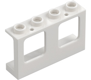 LEGO Hvit Vindusramme 1 x 4 x 2 med hule knotter (61345)