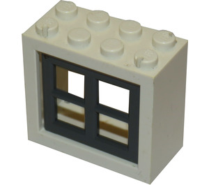 LEGO hvid Window Frame 2 x 4 x 3 with Dark Stone Gray Window (73148)