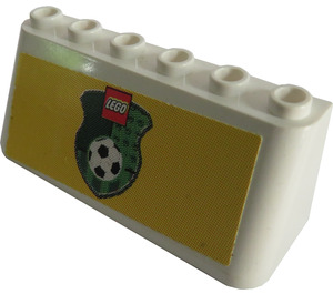 LEGO hvid Forrude 2 x 6 x 2 med LEGO Fodbold logo Klistermærke (4176)