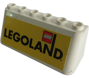 LEGO White Windscreen 2 x 6 x 2 with Legoland Logo Sticker (4176)