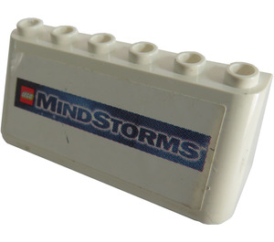 LEGO White Windscreen 2 x 6 x 2 with Mindstorms Logo Sticker (4176)