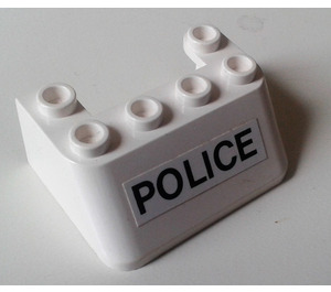 LEGO Wit Voorruit 3 x 4 x 1 & 1/3 met 6 Noppen aan Top met "Politie" Sticker